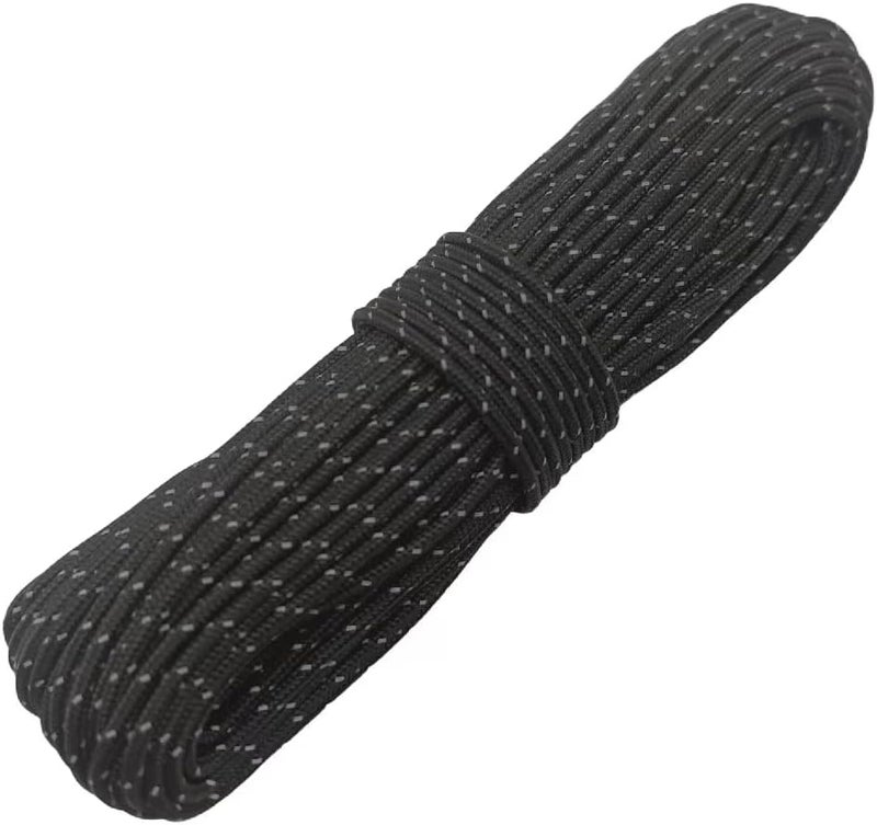 Legnowit 2mm Reflective Guyline Camping Paracord, Ultralight Thin Cord Rope for Tarp Rain Fly Tent Camping, 65 Feet (Black) - Image 1